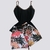 Conjunto Feminino Blusa perolas Short Estampado cinto 0235