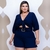 Conjunto Plus Size Cropped Amarrar Short + Cinto Veste 48 52 0139