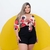 Conjunto Plus Size Cropped Amarrar Short + Cinto Veste 48 52 0139 na internet