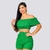 Conjunto Feminino Cropped Ciganinha Short Com Cinto 0266 - loja online