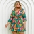 Vestido Plus Size Feminino Estampado Rodado Manga Decote V - comprar online