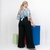 Conjunto Feminino Plus Size Cropped Manga Calça Pantalona 0263 na internet