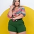 Conjunto Plus Size Cropped Amarrar Short + Cinto Veste 48 52 0139 - Bellucy Modas