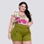Conjunto Feminino Plus Size Blusa Estampada e Short 0233 - loja online