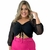 Cropped Plus Size Feminino Manga Longa Tule c Crodão Busto - Bellucy Modas