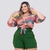 Conjunto Plus Size Cropped Amarrar Short + Cinto Veste 48 52 0139 - comprar online