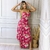 Vestido Feminino Estampado Longo Assimétrico Roupas Feminina