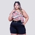 Conjunto Plus Size Feminino Ciganinha Lastec Estampado Short com Cinto 0231 na internet