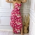 Vestido Feminino Estampado Longo Assimétrico Roupas Feminina - comprar online
