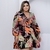 Vestido Feminino Plus Size Estampado Manga Longa Rodado