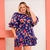 Imagem do Vestido Plus Size Feminino Ciganinha Rodado Com Babado