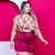 Conjunto Plus Size Feminino Ciganinha Lastec Estampado Short com Cinto 0231 - loja online
