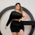 Conjunto Plus Size Blusa Manga Longa e Saia Aveludo Fenda na internet