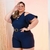 Macaquinho Plus Size Ombros Vazados Detalhe Trança 0023 - loja online