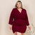 Vestido Plus Size Manga Longa Liso Moda Feminina - comprar online