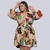 Vestido Feminino Plus Size Estampado Manga Longa Rodado - comprar online