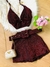 Conjunto Lurex Short Saia + Cropped com Bojo e Cinto 0297