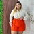 Conjunto Plus Size Feminino Blusa Social e Short com Cinto na internet