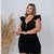 Vestido Feminino Plus Size Com Paetê no Busto e alça Babado - comprar online
