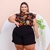 Conjunto Feminino Plus Size Short e Blusa Estampada 0255 na internet