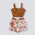 Conjunto Cropped e Short Estampado com Detalhe De Botão 0307 - loja online