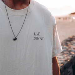 Imagem do Camiseta Boxy - Live Simply Bege Areia
