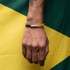 Pulseira Mosquete Brasil Azul e Amarela