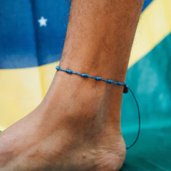 Tornozeleira Dots Azul Brasil