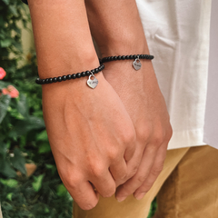 PAR Pulseira Itamambuca Preta Com Medalha Personalizada - comprar online