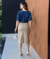 Saia Brim Midi Bege Mirian - comprar online