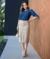 Saia Brim Midi Bege Mirian - Thyoco Jeans
