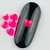 Pedraria de Unha, Coração Translúcido Rosa Neon 4mm - 20pcs