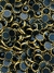Pedraria de Unha, Olho de Gato, Preto C/borda Dourado 6mm - 20pcs - comprar online