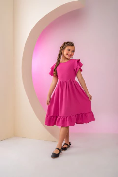 Vestido Pipoquinha Rosa Fuscia