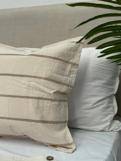 FUNDA DE ALMOHADÓN SANTIAGO BEIGE 50x50cm - comprar online