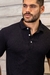 CAMISA GOLA POLO BÁSICA CANELADA - PRETA - comprar online
