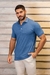 CAMISA GOLA POLO BÁSICA CANELADA - AZUL na internet