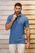 CAMISA GOLA POLO BÁSICA CANELADA - AZUL - loja online