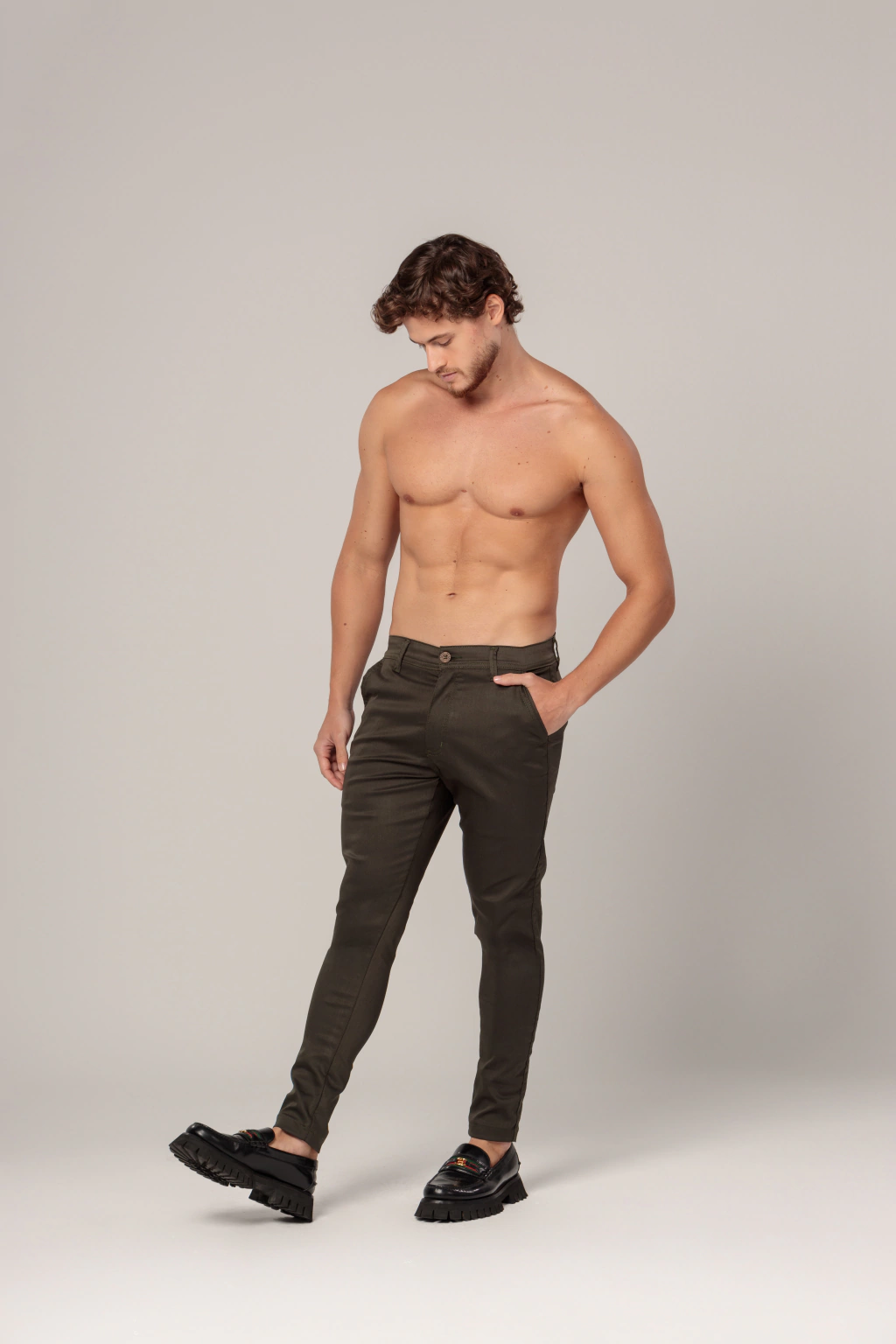 CALÇA ALFAIATARIA MODELAGEM CANO TEC. LITO VERDE