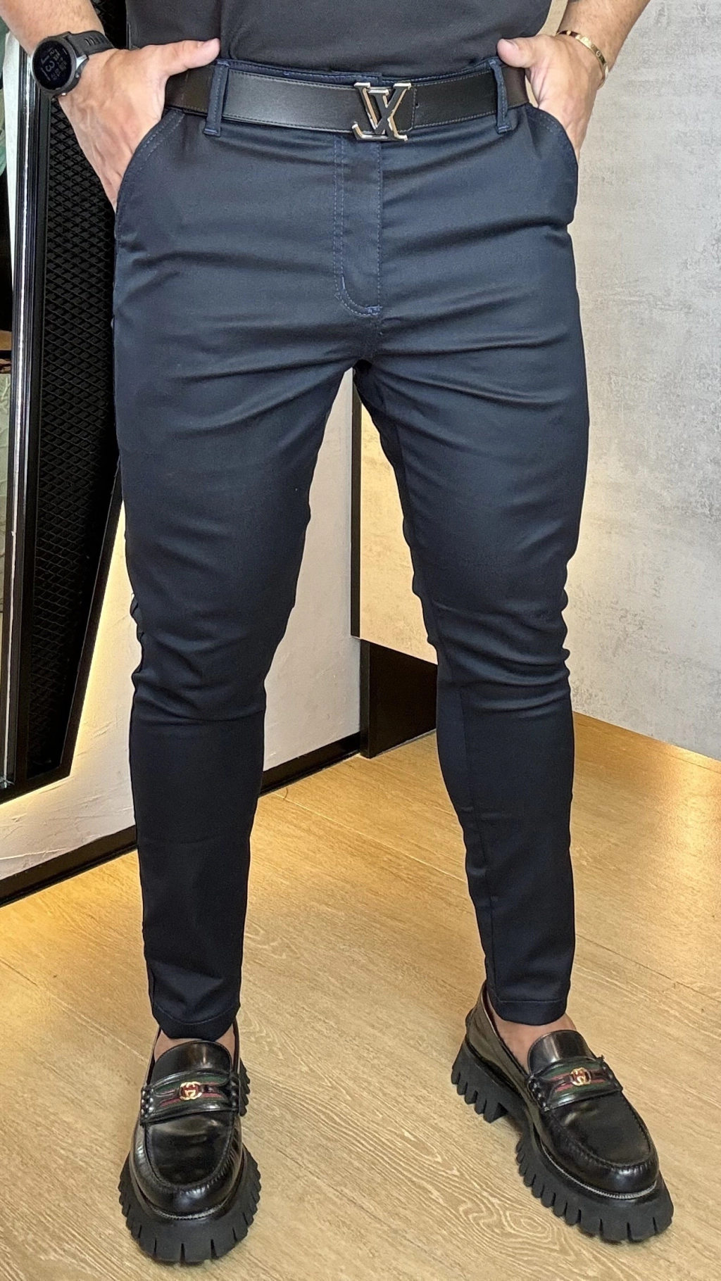 CALÇA ESPORTE FINO CANO TEC. LITO AZUL MARINHO