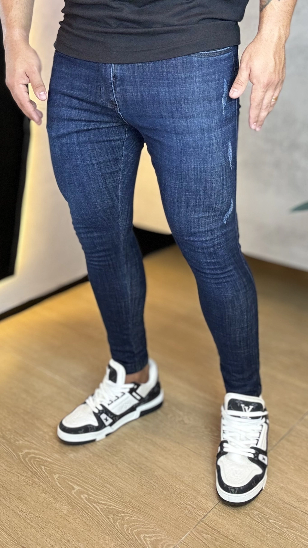 CALÇA JEANS CANO ELASTANO