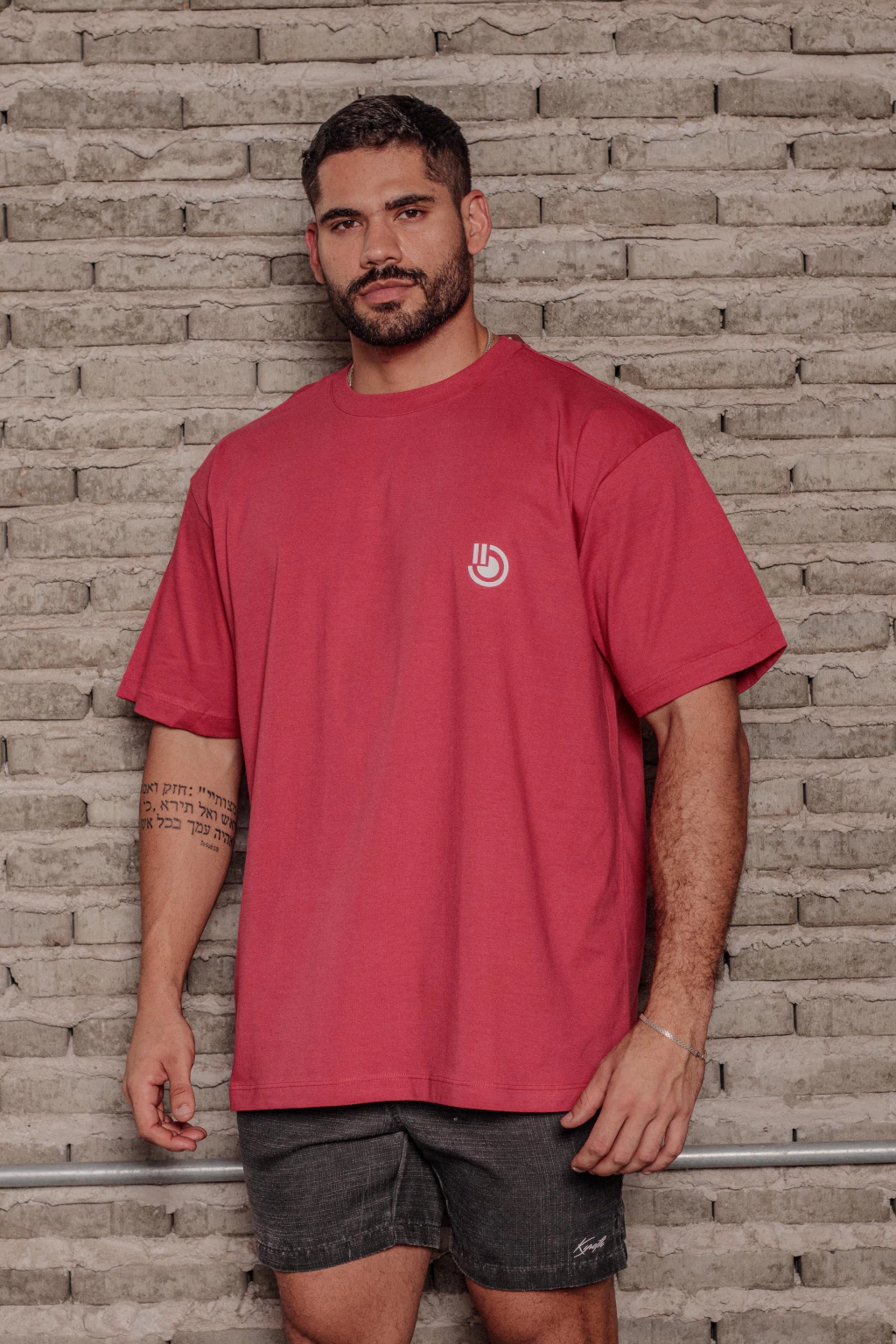 T-SHIRT OVERSIZED KYREFH GRATIDÃO - VERMELHO