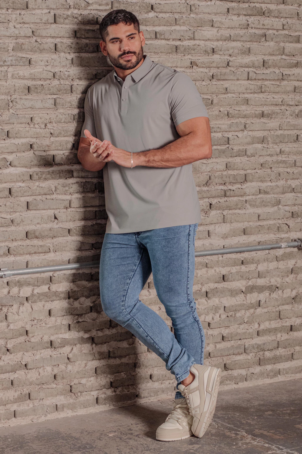 CAMISA GOLA POLO TECNOLÓGICA - CINZA