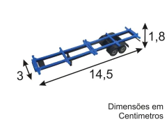 064 CARRETA CONTAINER 40 - ESCALA 1/87 (HO) - Expresso Duino Modelismo
