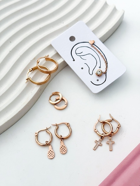 PACK X10 AROS ACERO ROSE PA437