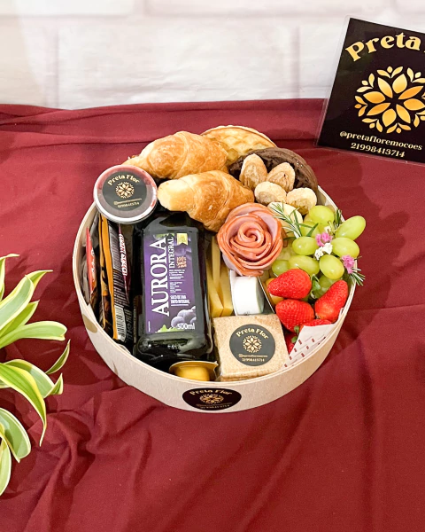 Cesta de café da manhã para 2 pessoas - bandeja redonda - comprar online