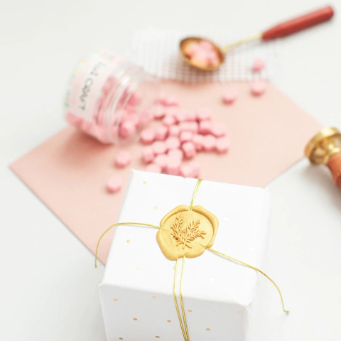KIT SELLO PARA LACRE (MANGO MADERA + BRONCE X2)