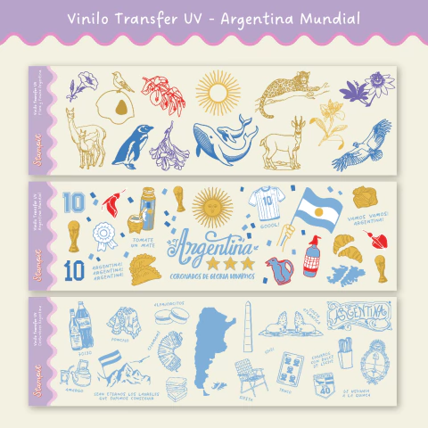 Sticker Transfer Uv - Argentina Mundial