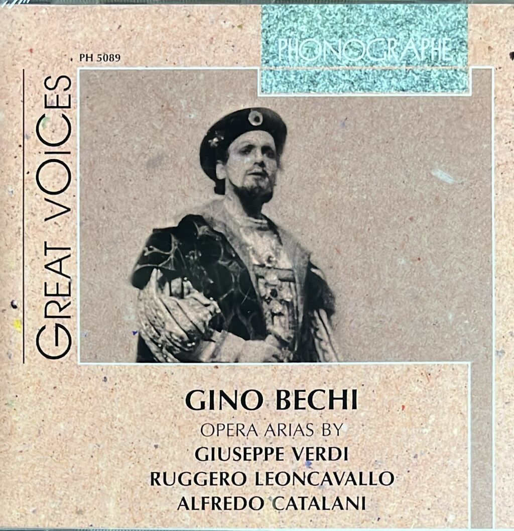 Solistas liricos bechi (gino) great voices - arias de: verdi - leoncavallo catalani - g.bechi (1940-1946) (1 cd)