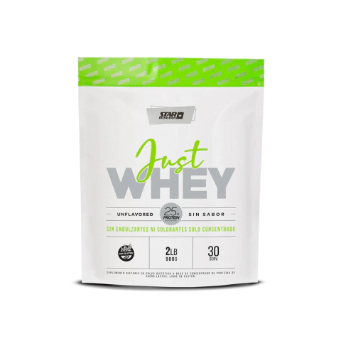 Just Whey Protein Sin Sabor Star Nutrition – 2Lb (30 Servicios) | 25g de Proteína Pura por Porción